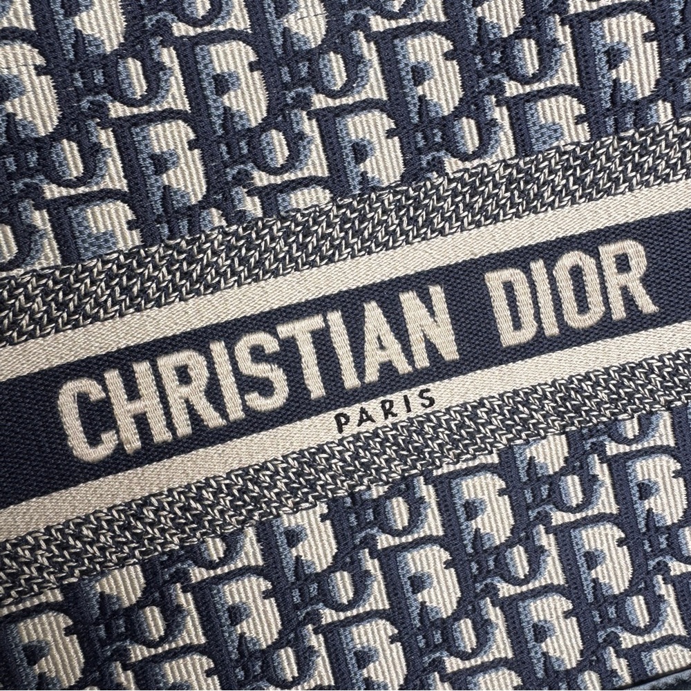 Christian Dior Oblique Embroidery and Calfskin Small Book Tote - Picture 4 of 15